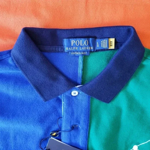 Polo Ralph Lauren Men’s Multi Color Slim Fit Big Pony Mesh Polo Shirt Size Large - Picture 10 of 12